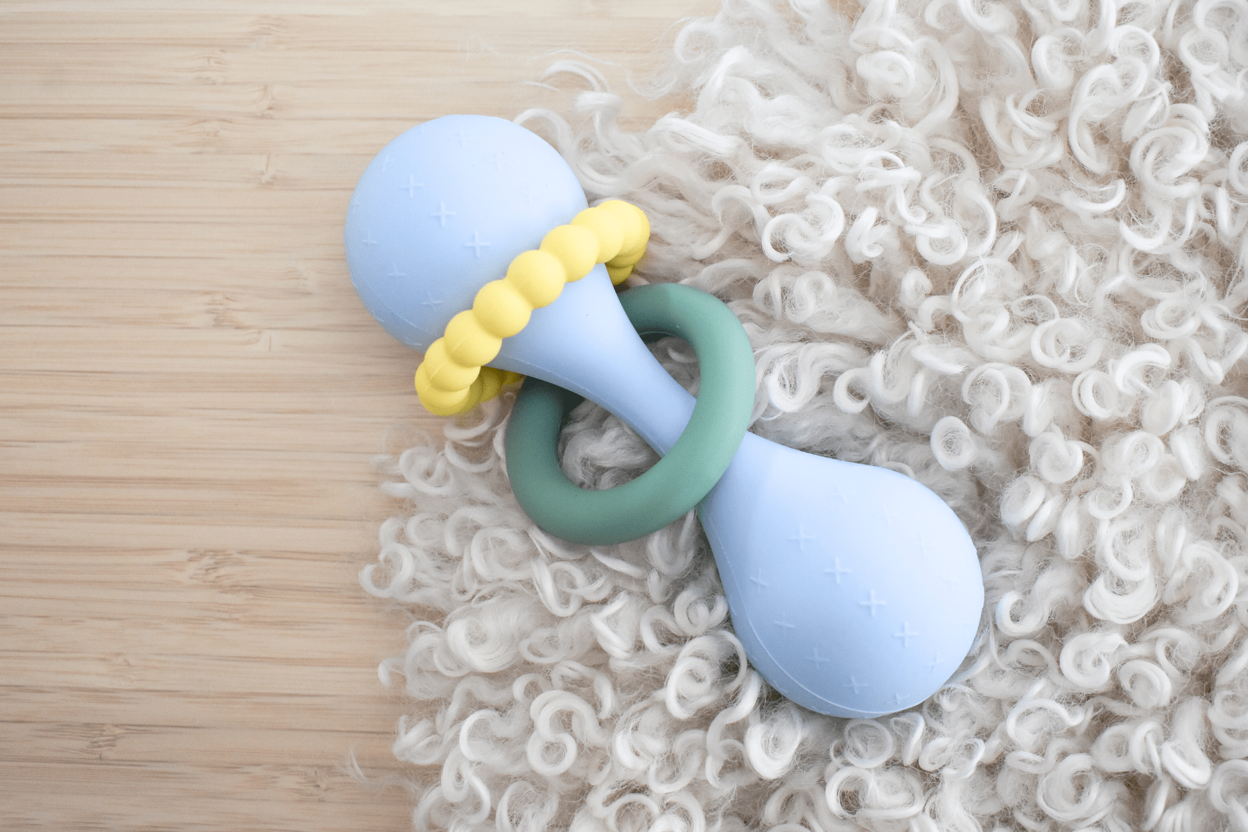 Silicone sensory maraca ratttle blue