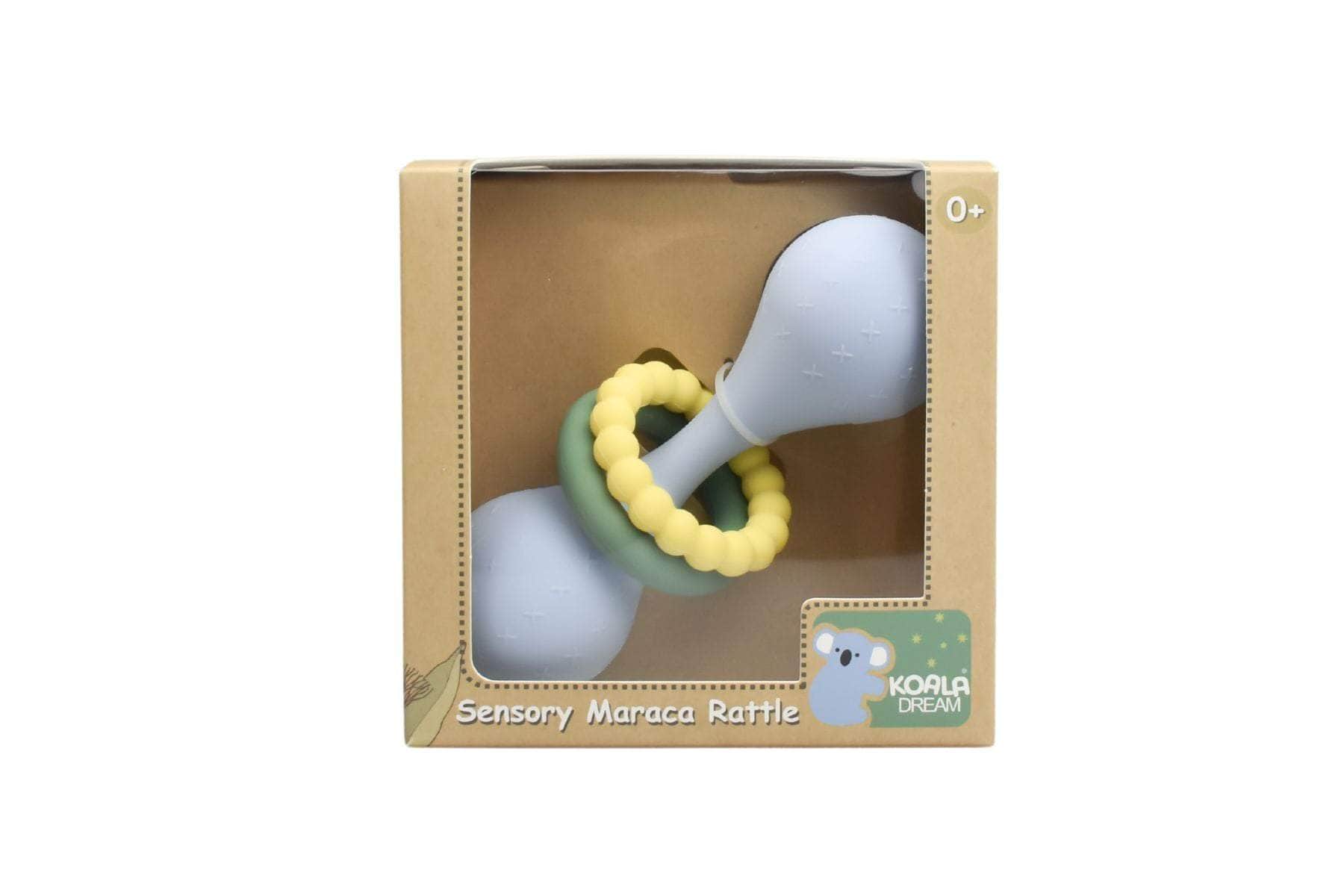 Silicone sensory maraca ratttle blue