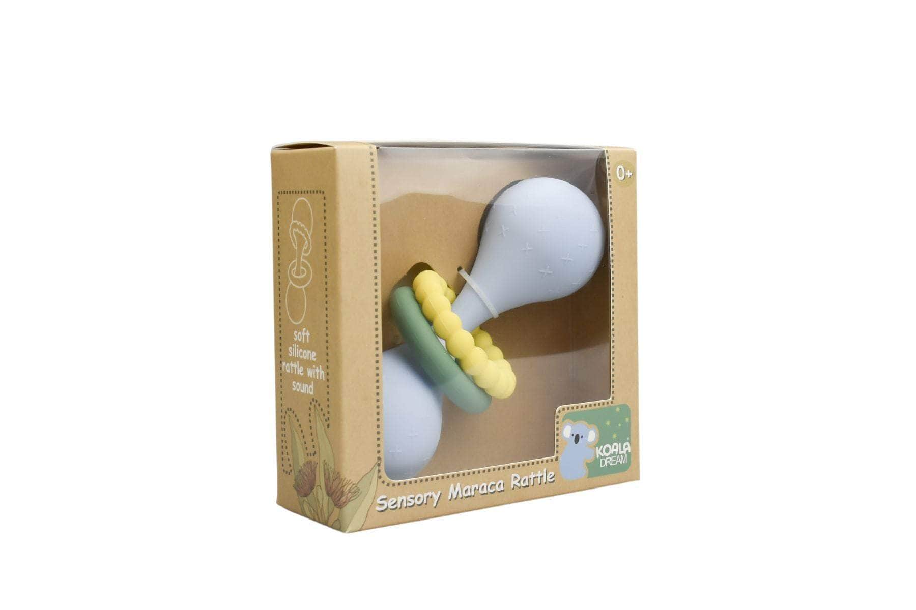 Silicone sensory maraca ratttle blue