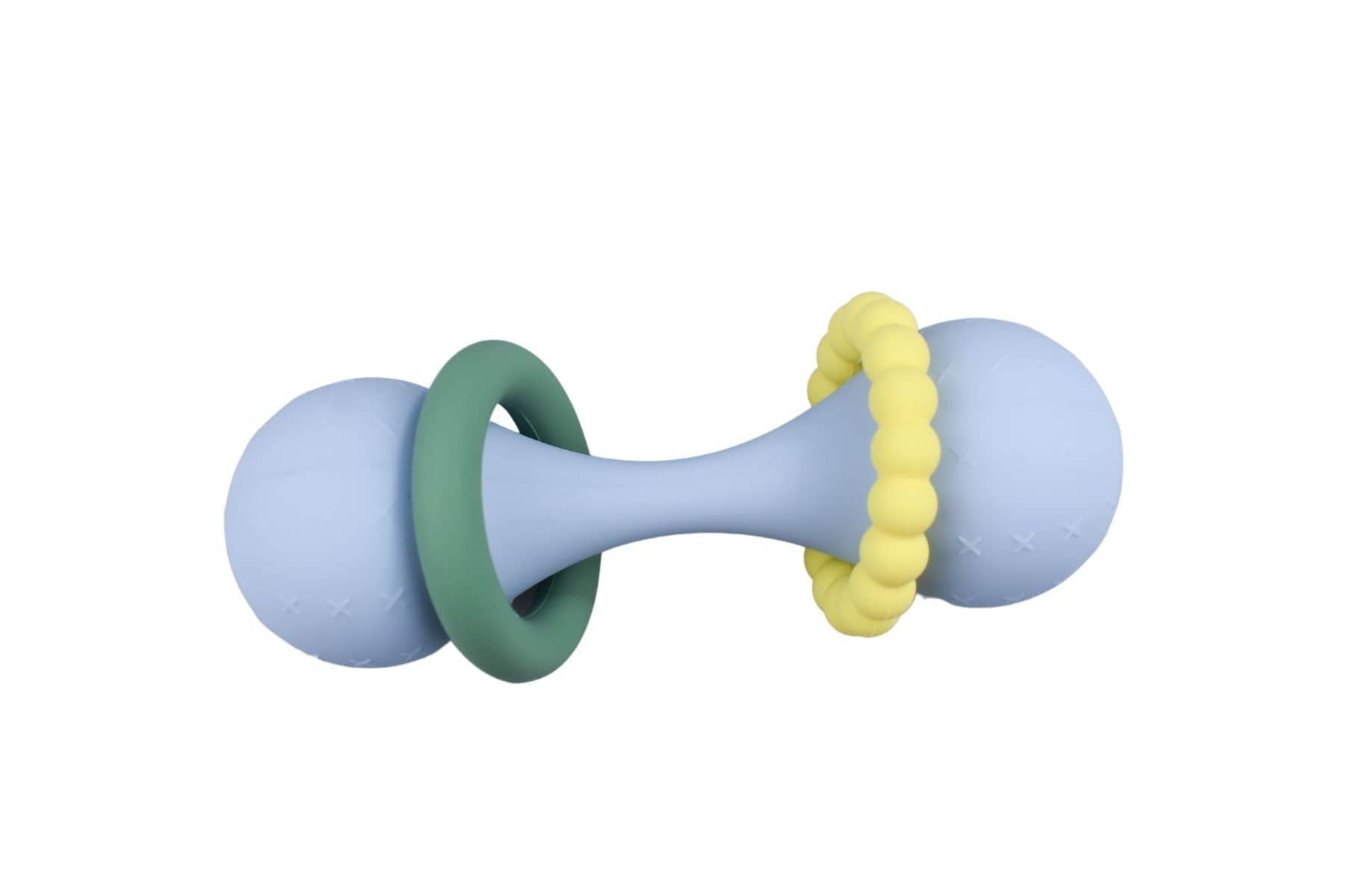 Silicone sensory maraca ratttle blue