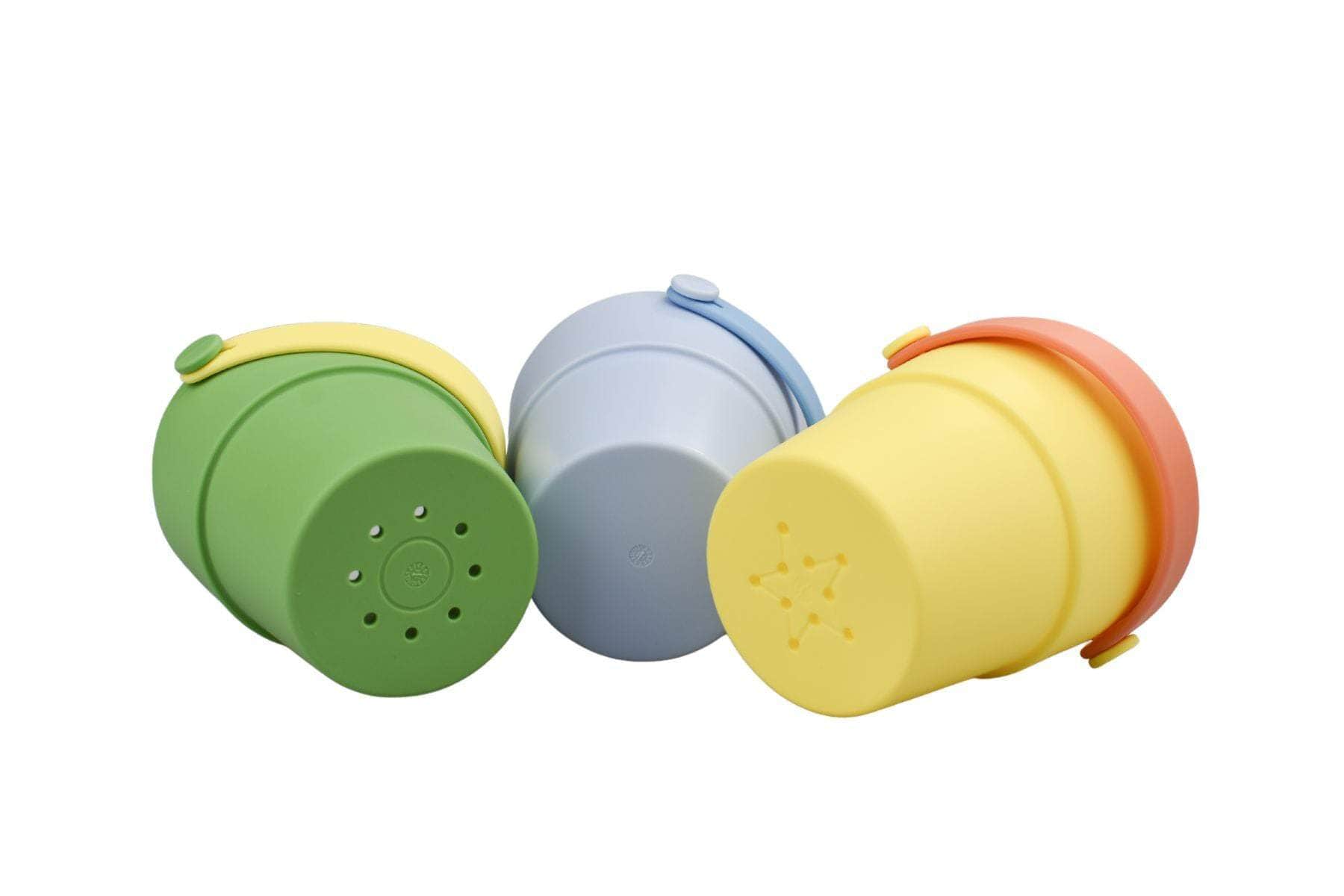 Silicone shower buckets 3pc set green