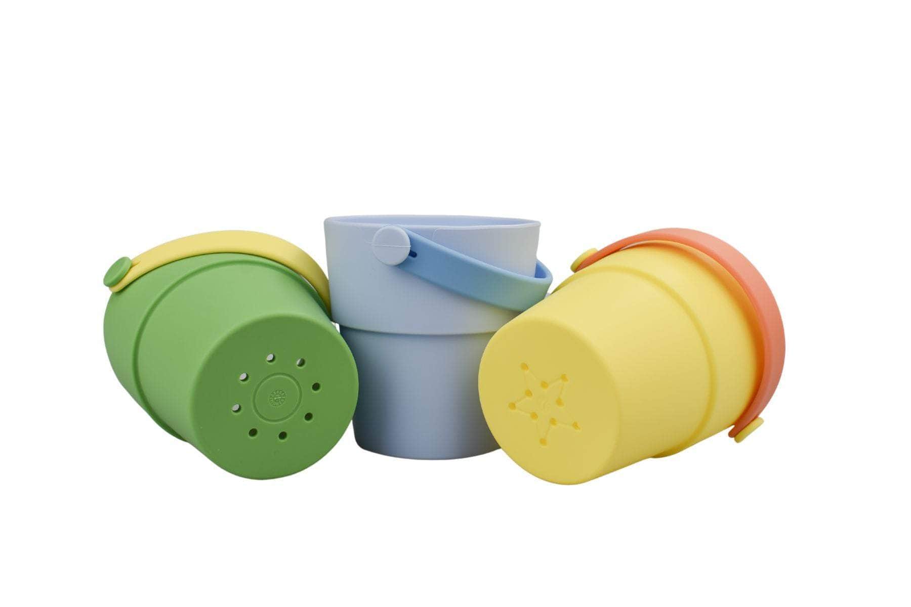 Silicone shower buckets 3pc set green