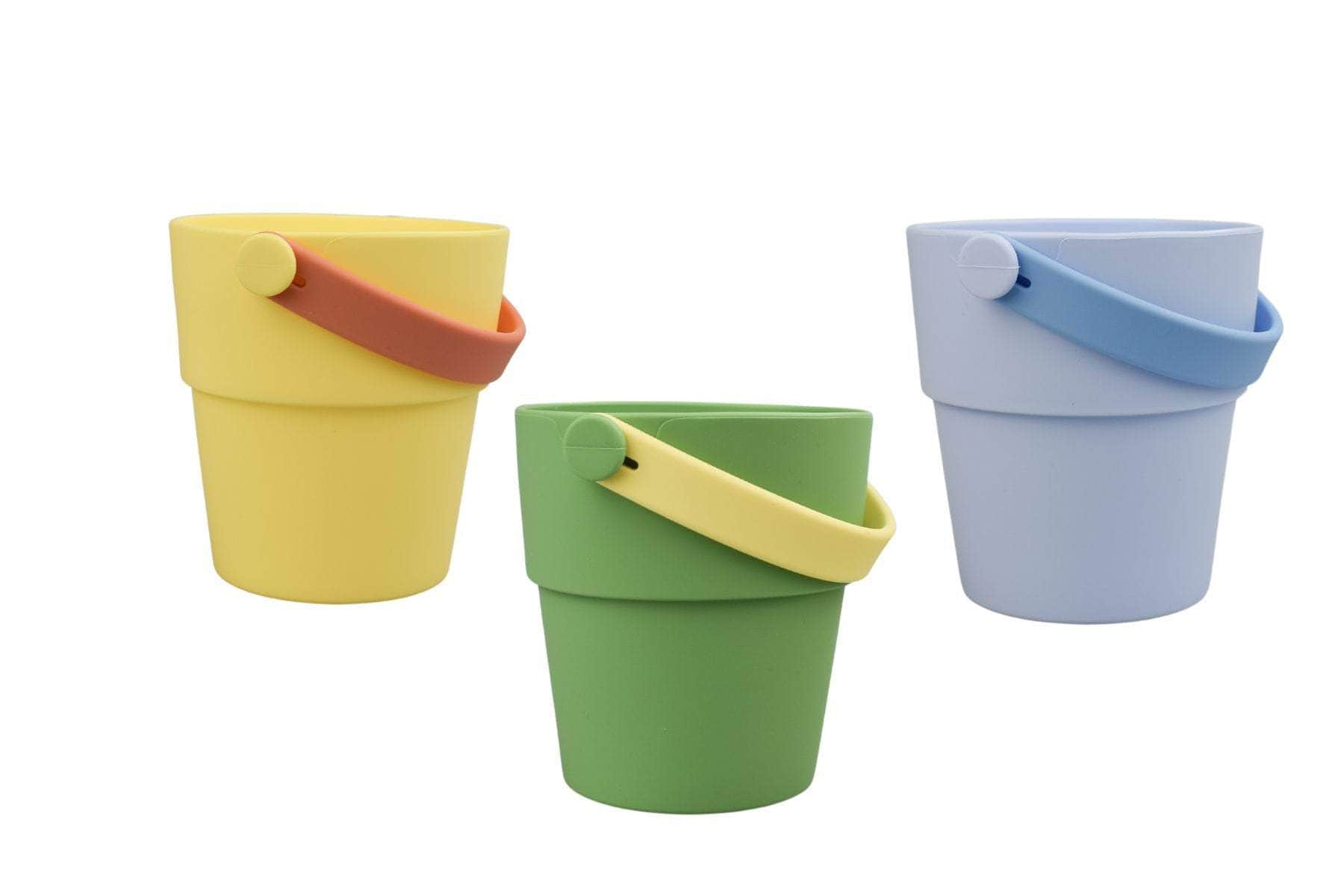 Silicone shower buckets 3pc set green