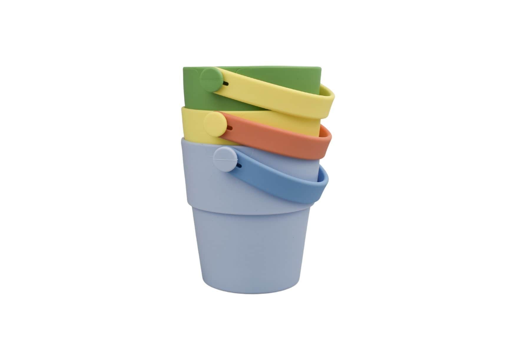 Silicone shower buckets 3pc set green