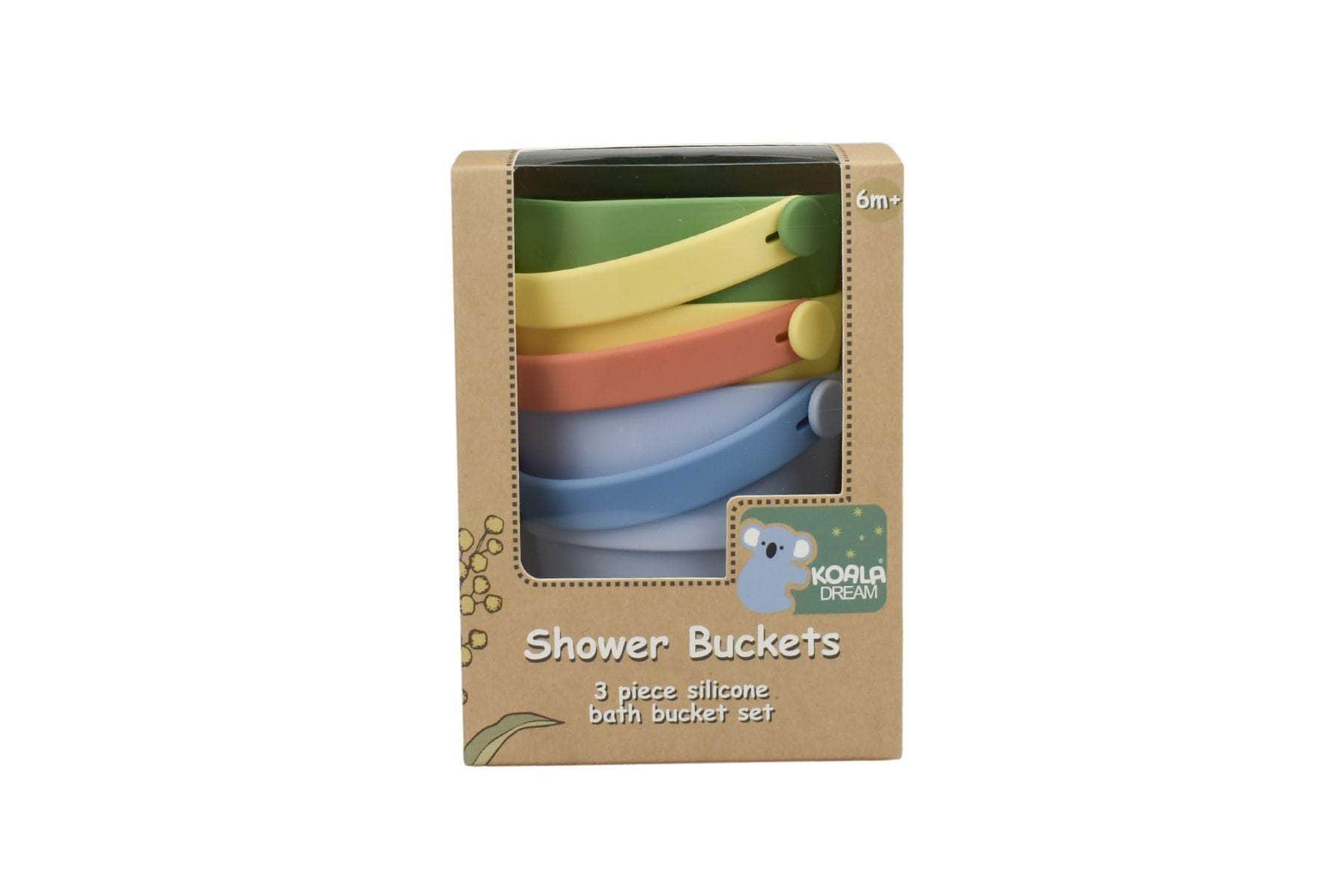 Silicone shower buckets 3pc set green