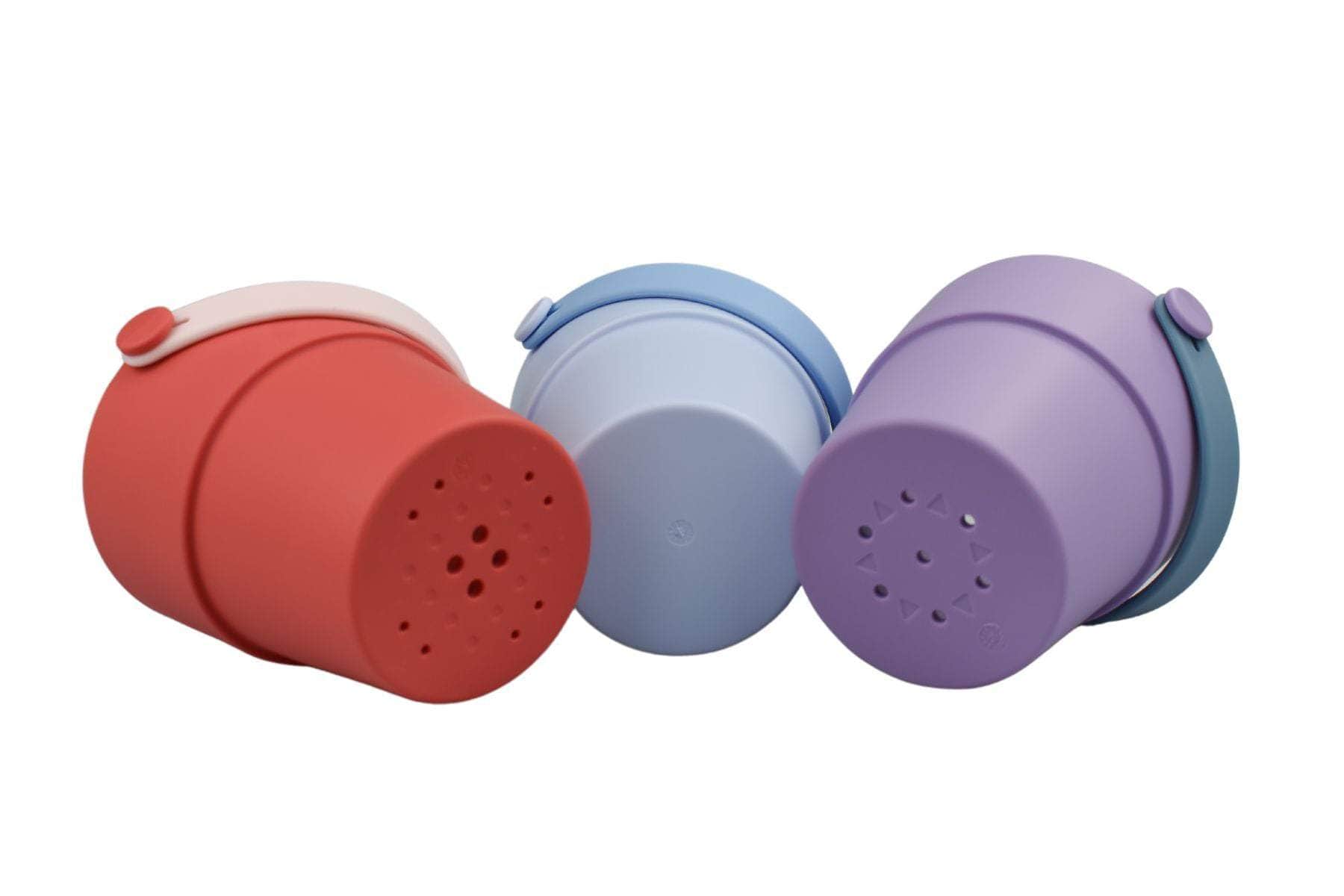 Silicone shower buckets 3pc set purple