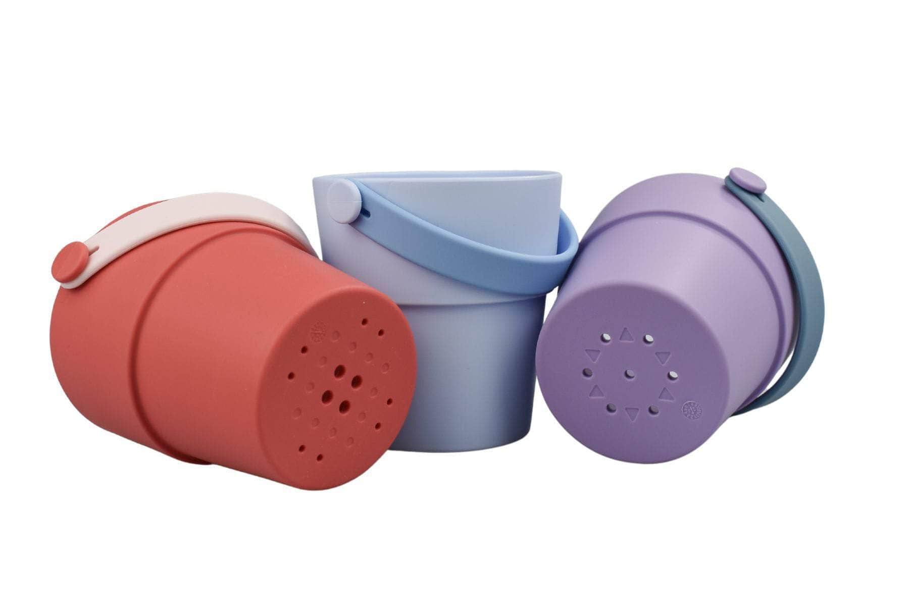Silicone shower buckets 3pc set purple