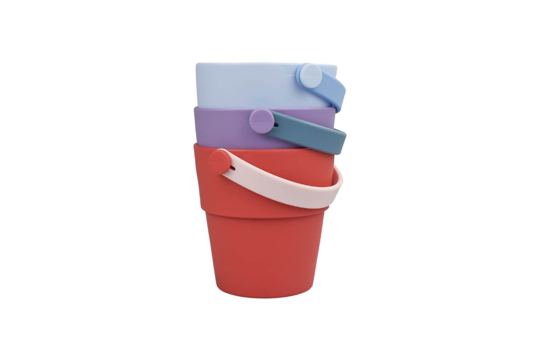 Silicone shower buckets 3pc set purple