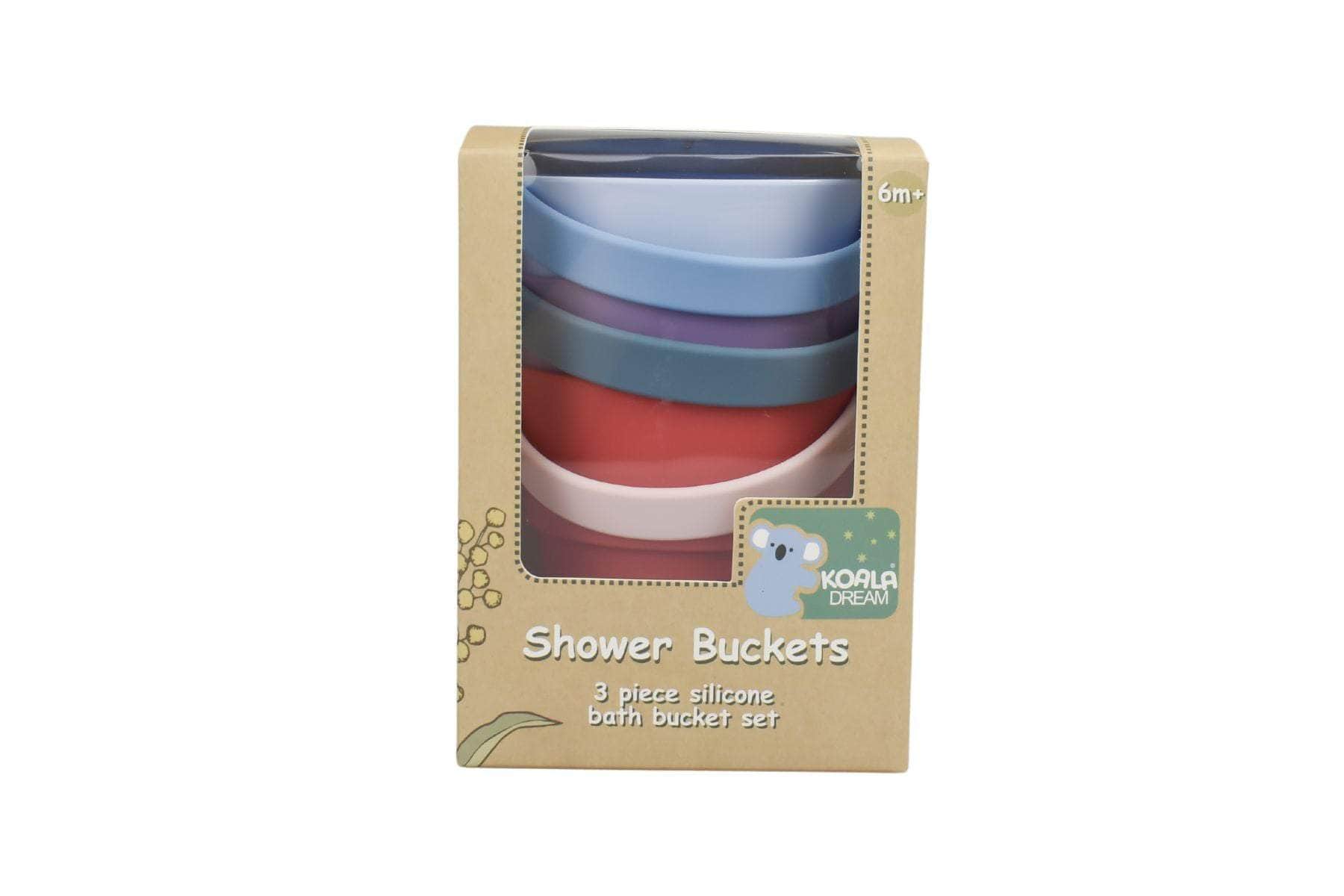 Silicone shower buckets 3pc set purple