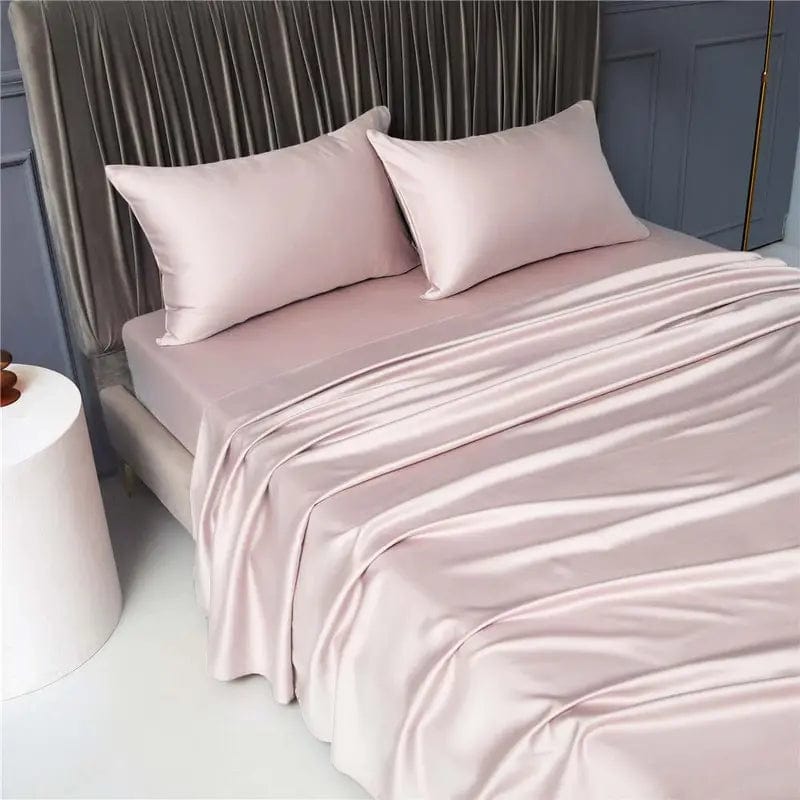 Silky Soft Bamboo Blend Sheet Set: 4pcs with Fitted Bed Sheets & Pillowcases for Luxurious Bedding and Bedroom Décor