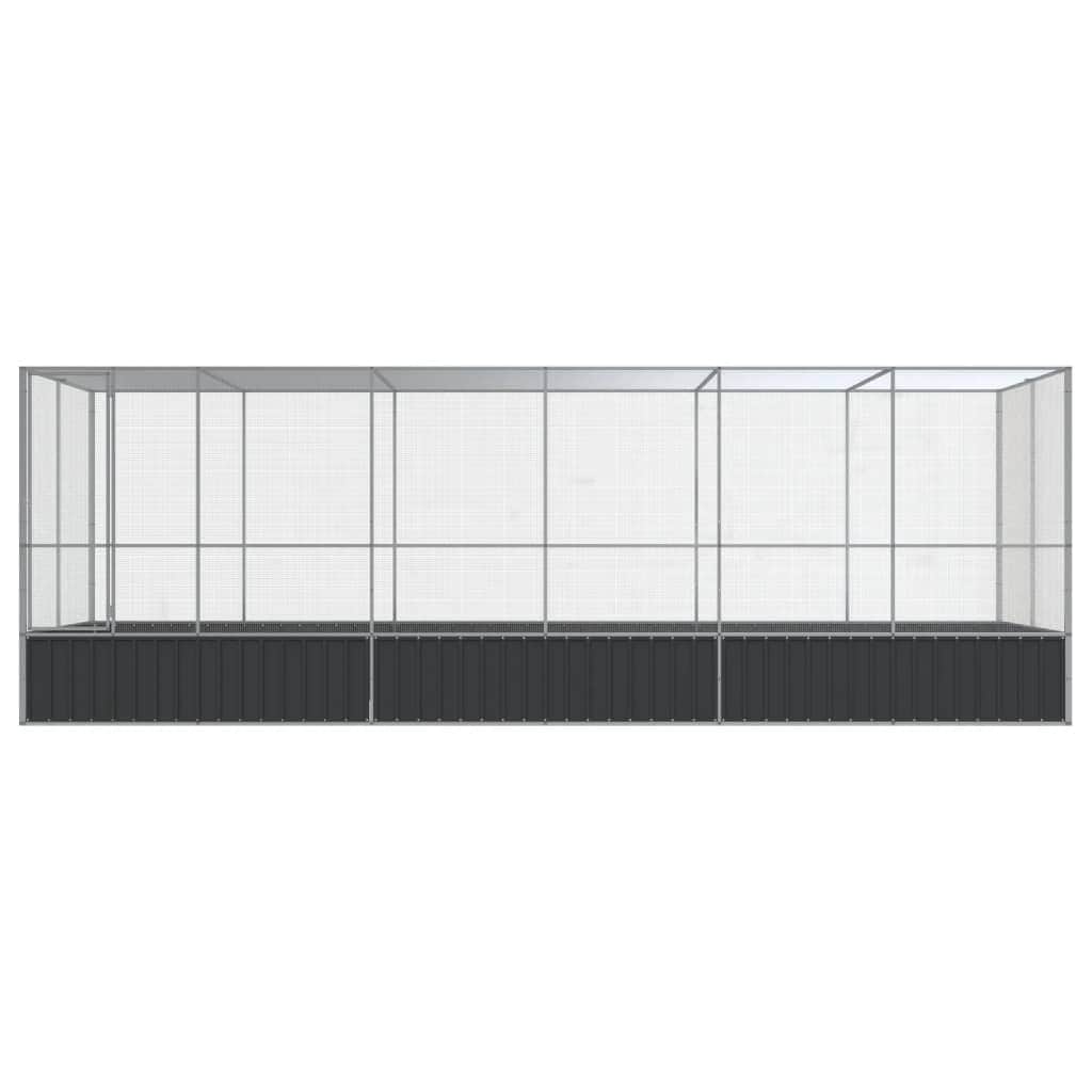 Silver - Steel Aviary with Extension