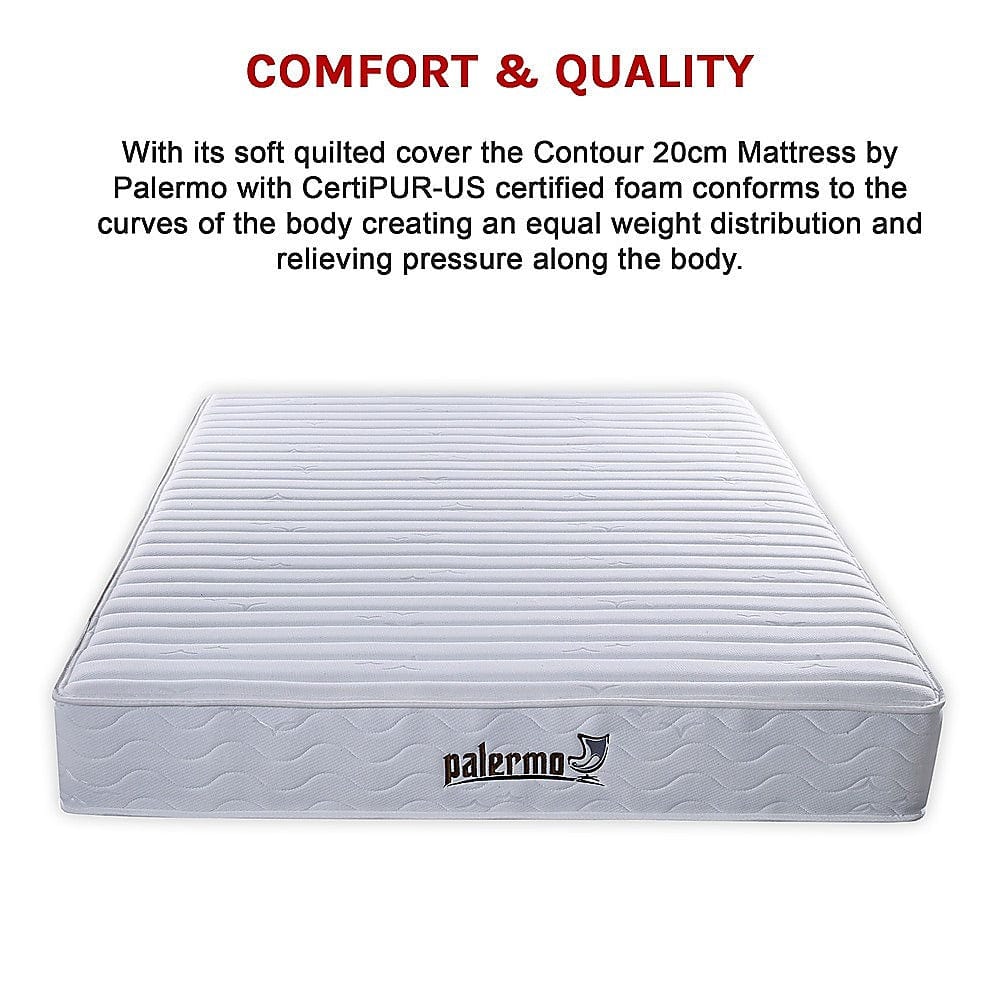 Simple Deals Contour 20cm Encased Coil King Mattress CertiPUR-US Certified Foam