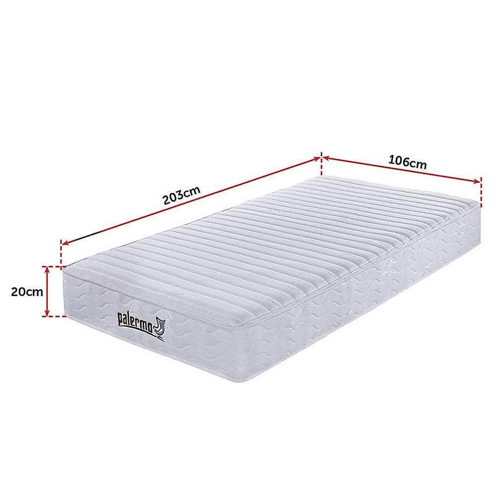 Simple Deals Contour 20cm Encased Coil King Single Mattress CertiPUR-US Certified Foam