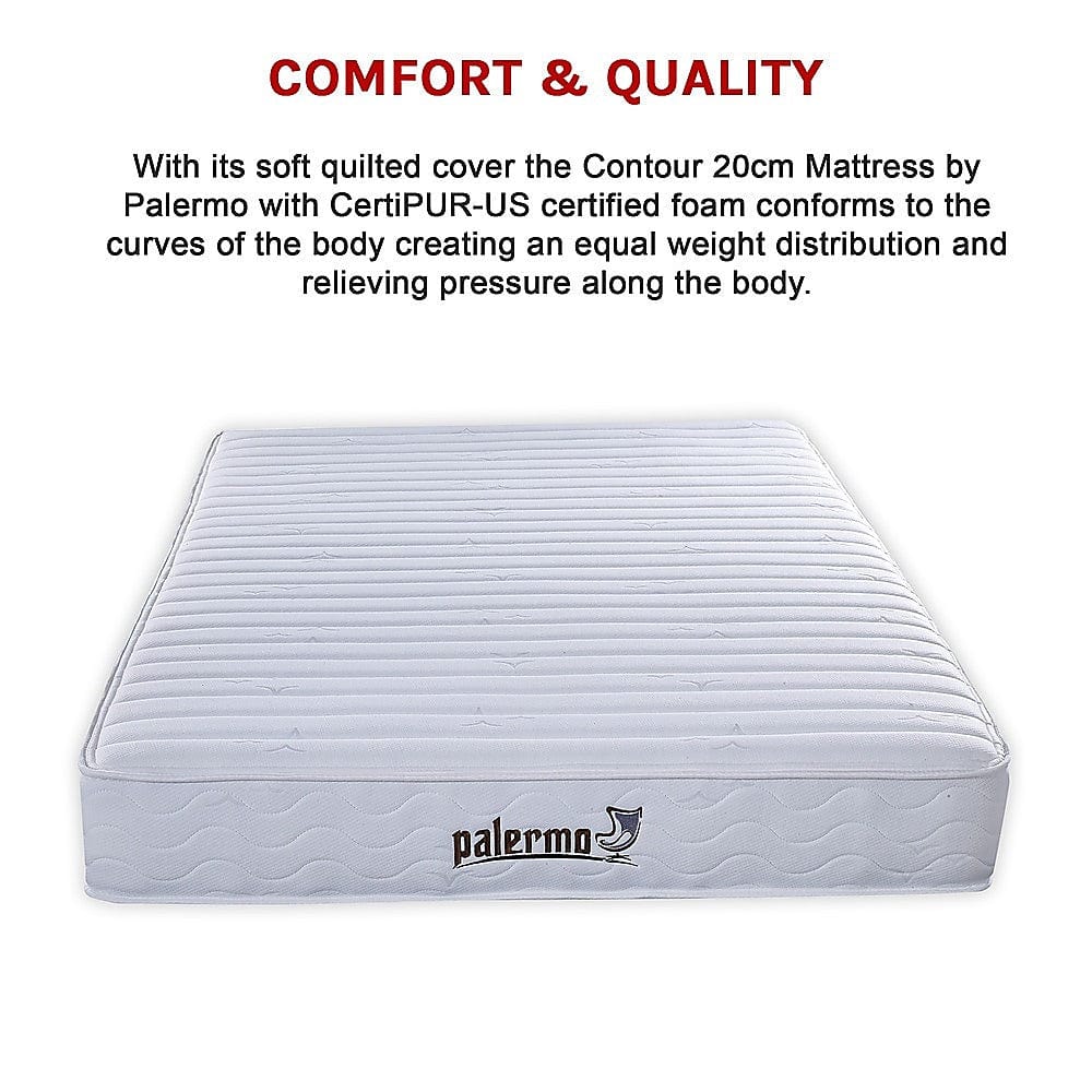 Simple Deals Contour 20cm Encased Coil Queen Mattress CertiPUR-US Certified Foam