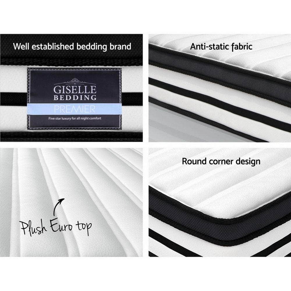 Simple Deals Double Size Bed Mattress Euro Top Pocket Spring Foam 27Cm