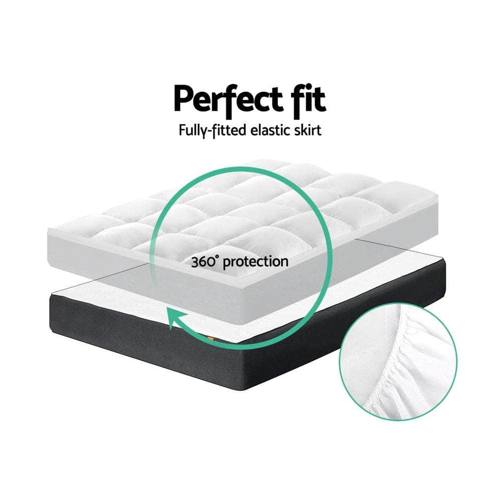 Simple Deals King Single Mattress Topper Pillowtop1000GSM Microfibre Filling Protector