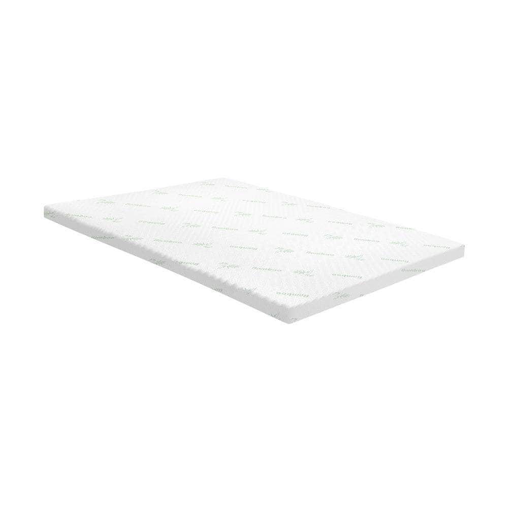 Simple Deals Memory Foam Mattress Topper Cool Gel Bed Bamboo Cover 7-Zone 5CM Queen/King