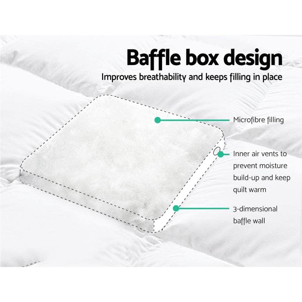 Simple Deals Single Mattress Topper Pillowtop Microfibre Filling Protector
