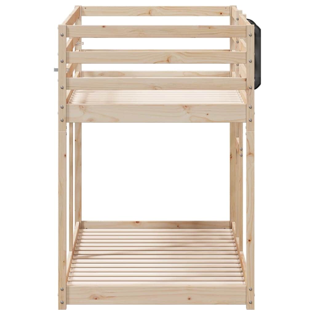 Single Bunk Bed Solid Pine Wood Loft Bed with Slatted Base Compact Design