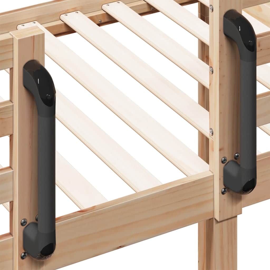 Single Bunk Bed Solid Pine Wood Loft Bed with Slatted Base Compact Design