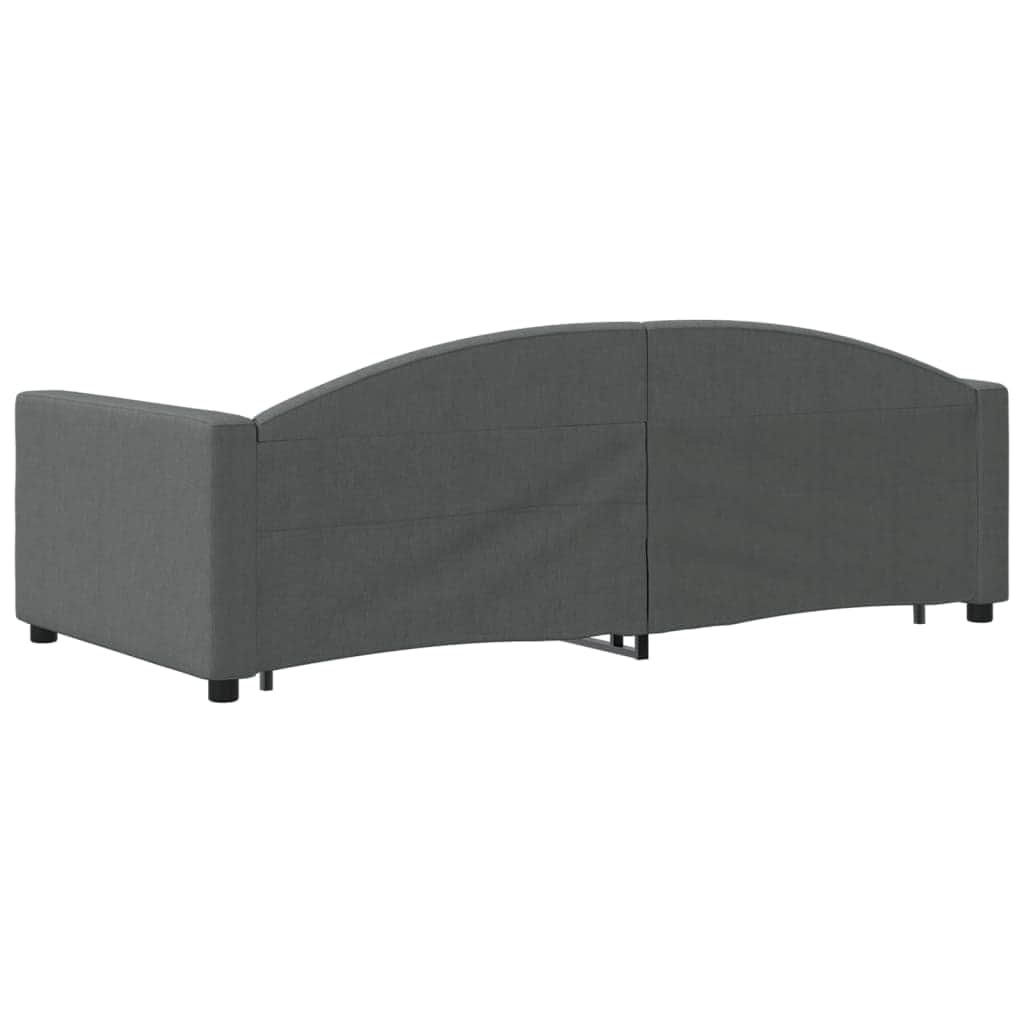 Single Daybed in Dark Grey with Trundle and Under-Bed Drawers
