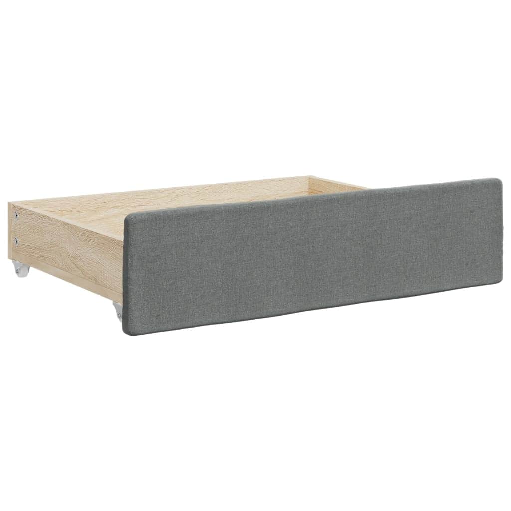 Single Daybed in Dark Grey with Trundle and Under-Bed Drawers
