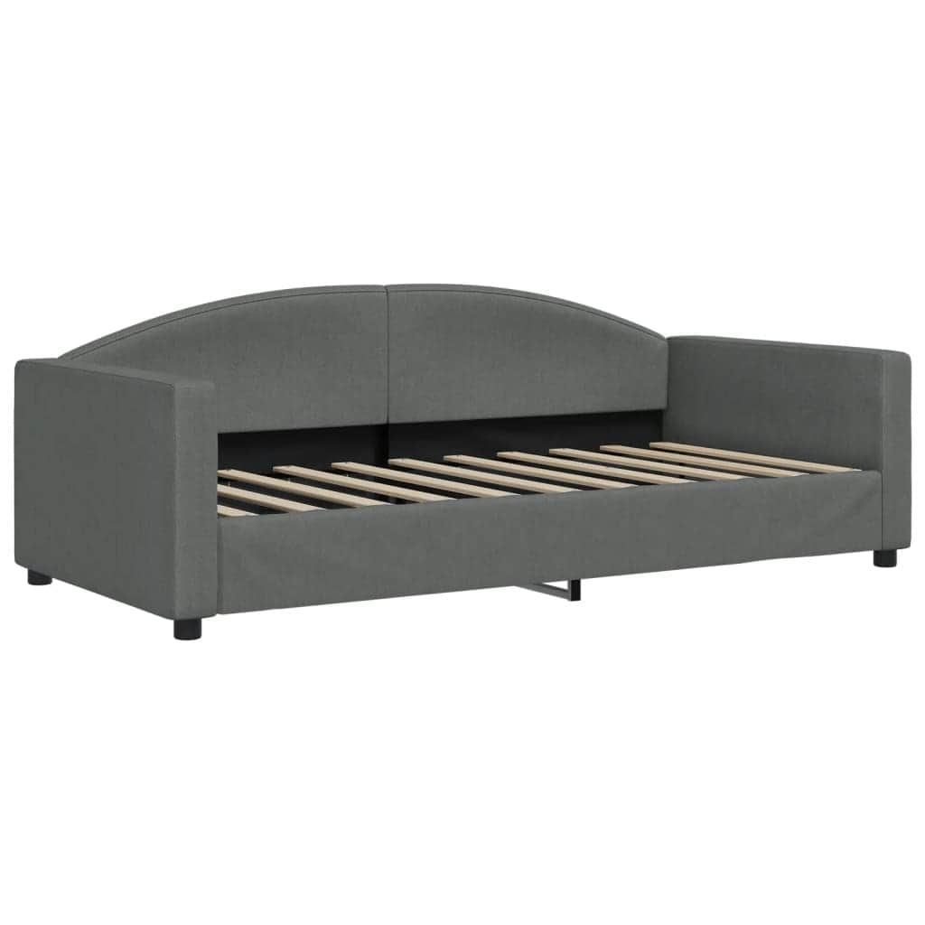 Single Daybed in Dark Grey with Trundle and Under-Bed Drawers