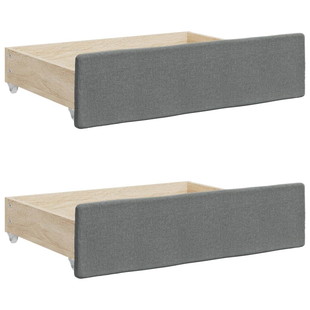 Single Daybed in Dark Grey with Trundle and Under-Bed Drawers