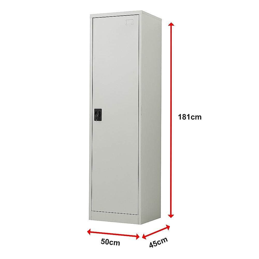 Single-Door Metal Tall Storage Cabinet For Home Office Or Gym