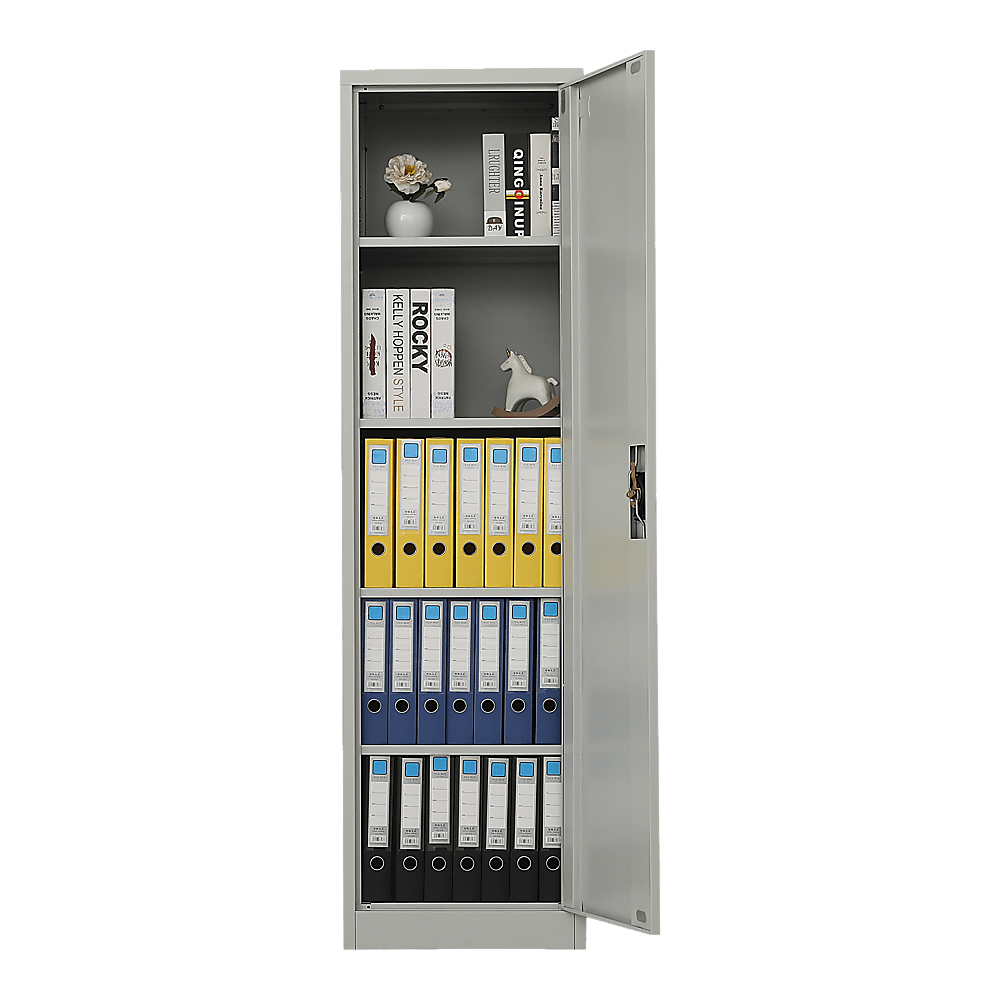 Single-Door Metal Tall Storage Cabinet For Home Office Or Gym