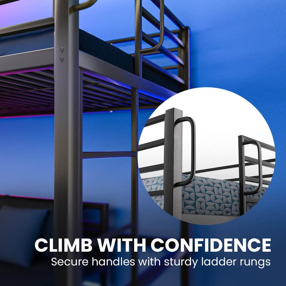 Single Loft Bed And Single Underbed Multifunctional Space Saving