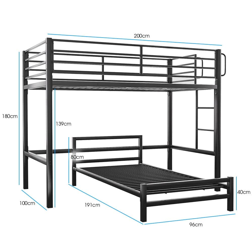 Single Loft Bed And Single Underbed Multifunctional Space Saving