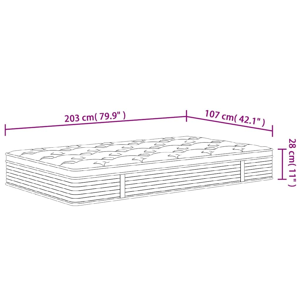 Single Medium Pocket Spring Mattress Fabric Foam Isolation Pad