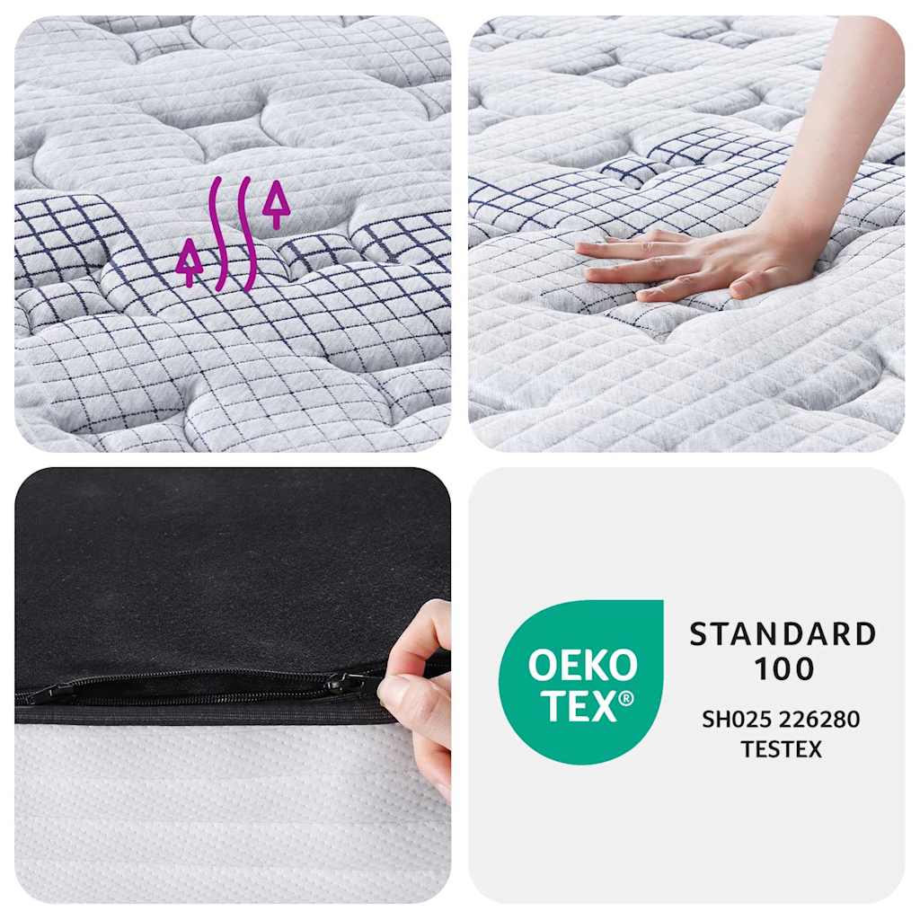 Single Medium Pocket Spring Mattress Fabric Foam Isolation Pad