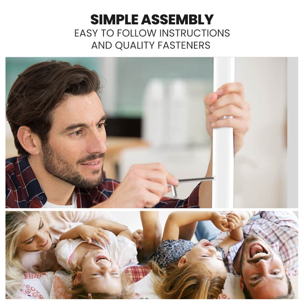 Single Over Double Metal Bunk Bed Frame Matte White King Size