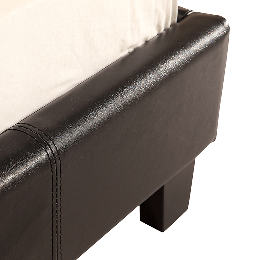 Single Pu Leather Bed Frame Black