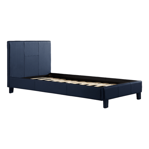 Single Pu Leather Bed Frame Blue