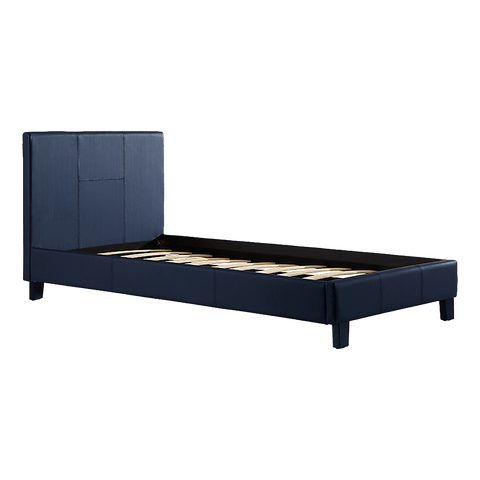 Single Pu Leather Bed Frame Blue