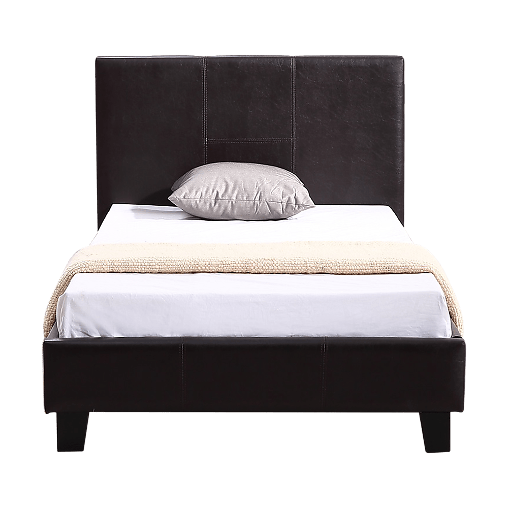Single Pu Leather Bed Frame Brown