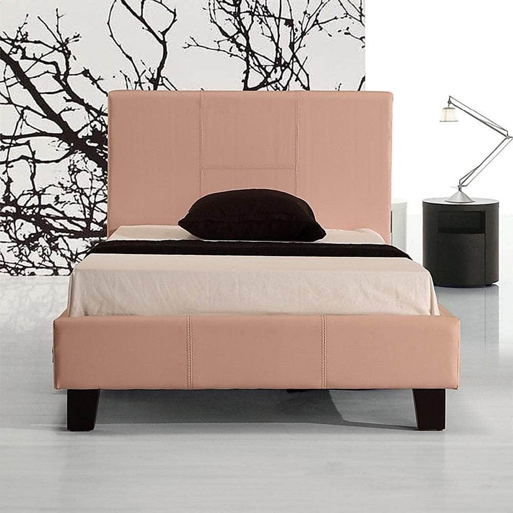 Single Pu Leather Bed Frame Pink