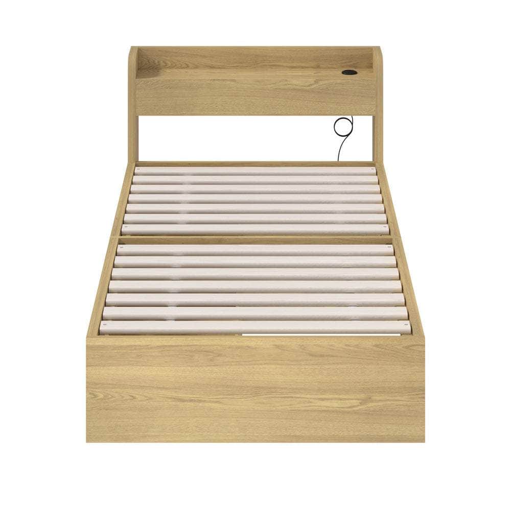 Single Queen King & Double Bed Frame with USB Charging Ports & 2 Storage Drawers Bedroom Furniture