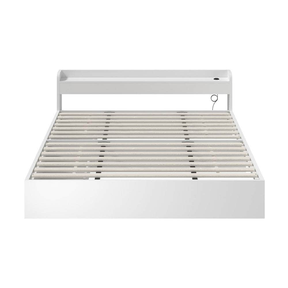 Single Queen King & Double Bed Frame with USB Charging Ports & 2 Storage Drawers Bedroom Furniture