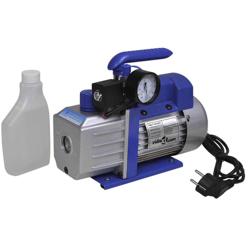 Single Stage Vacuum Pump with 4 - Way Manifold Gauge Set - Simple deals