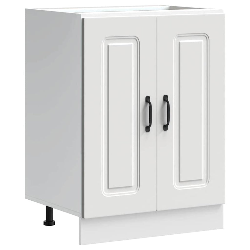 White colour - Sink Base Cabinet Kalmar White - Engineered Wood