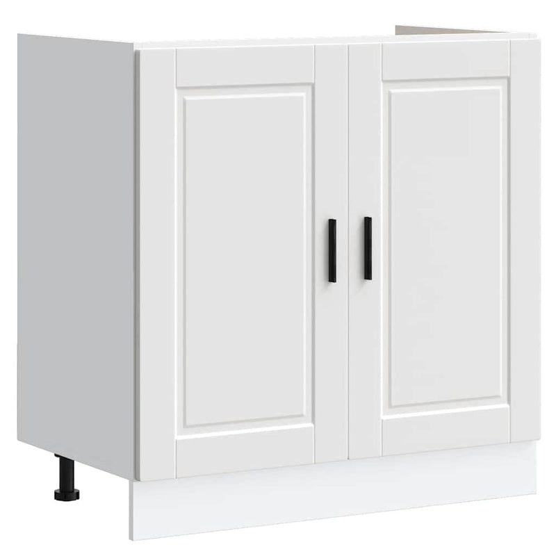 White colour - Sink Base CabinetÂ Porto White Engineered Wood