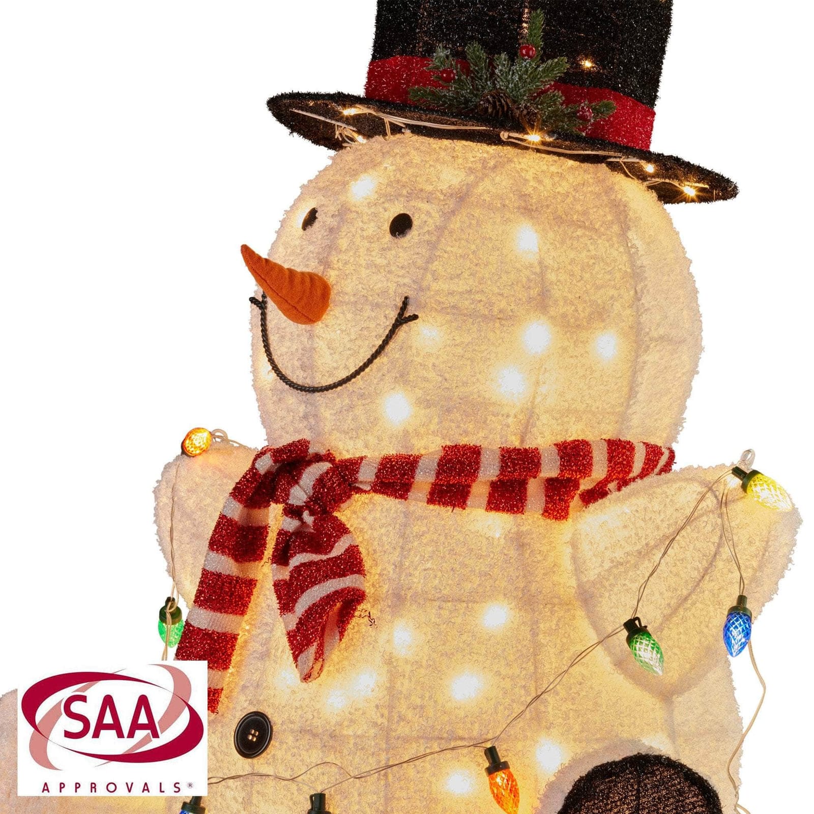 82cm Sitting Snowman Christmas Display with Lights with 82Cm