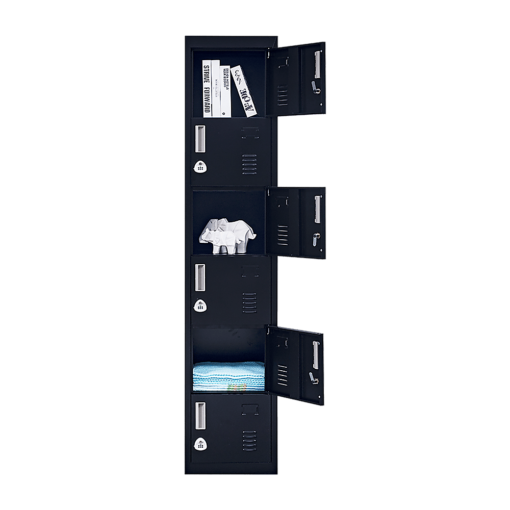 Six-Door Vertical Cabinet Spacious Storage For Gym And Office