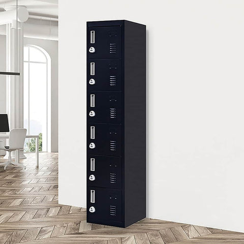 Six-Door Vertical Cabinet Spacious Storage For Gym And Office