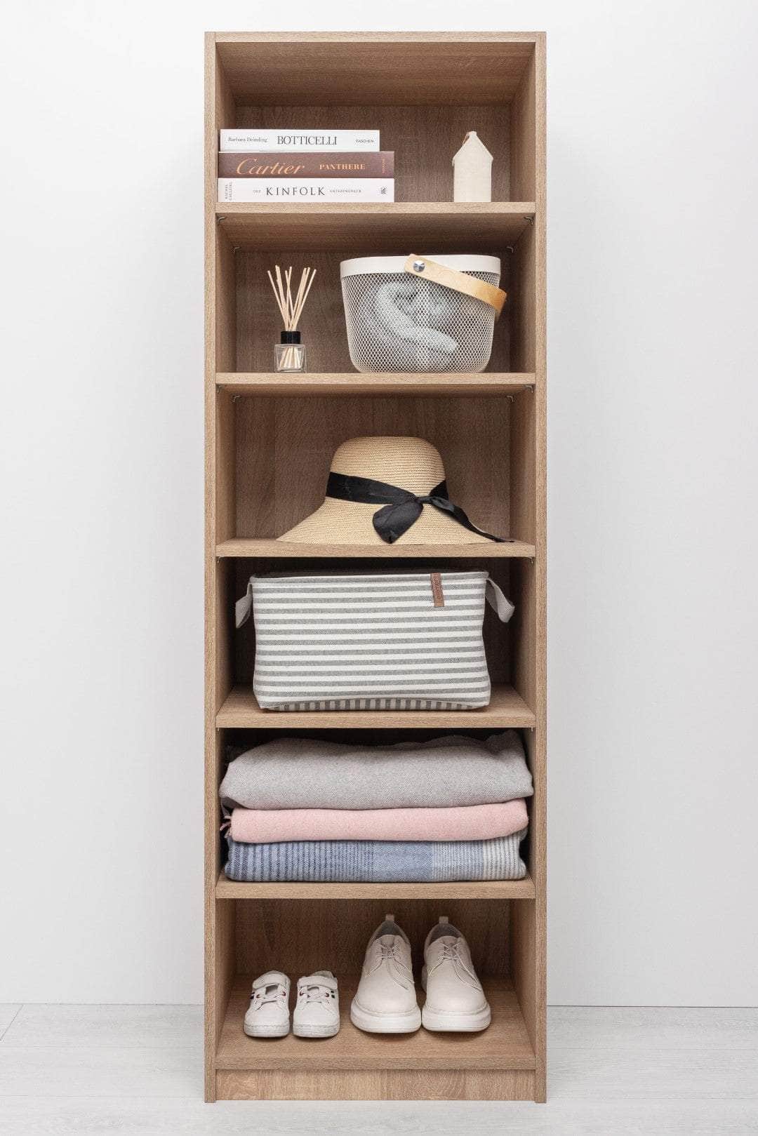 Six Shelf Build In Wardrobe - Nordic Ash/Oak