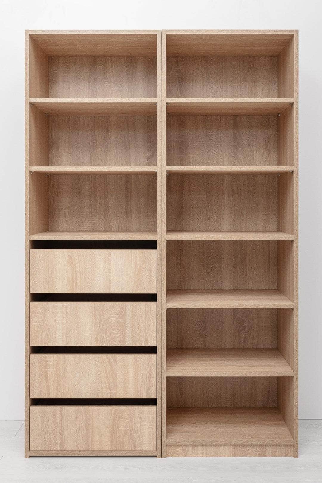 Six Shelf Build In Wardrobe - Nordic Ash/Oak